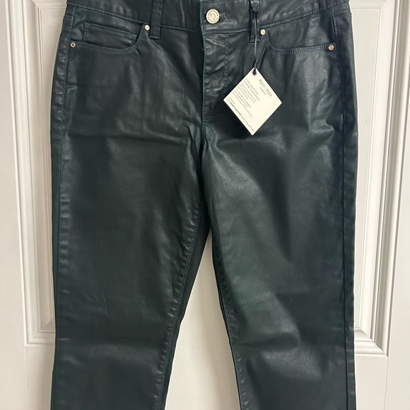 WHBM Deep Green Ankle Zip Skimmer Pants NWT Size 4 - Picture 2 of 9